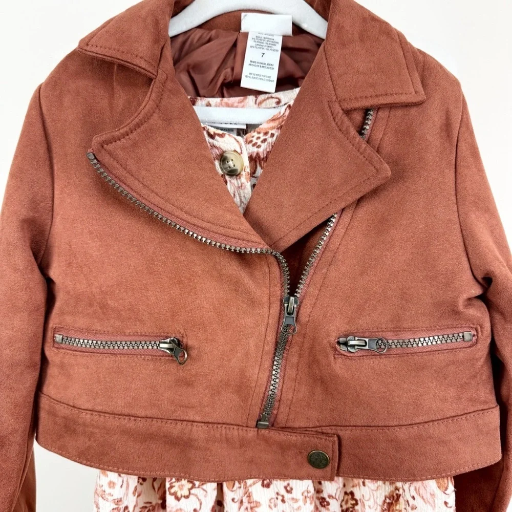 Nicole Miller Tan 2 pieces Jacket and Floral Dress